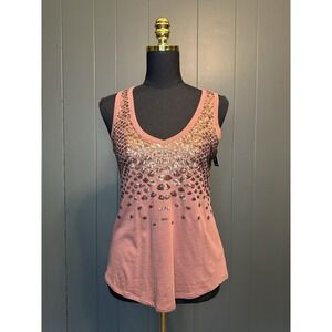 NWT Express‎ One Eleven Brown Leopard Print Sequin Tank Top Easy Tank XS